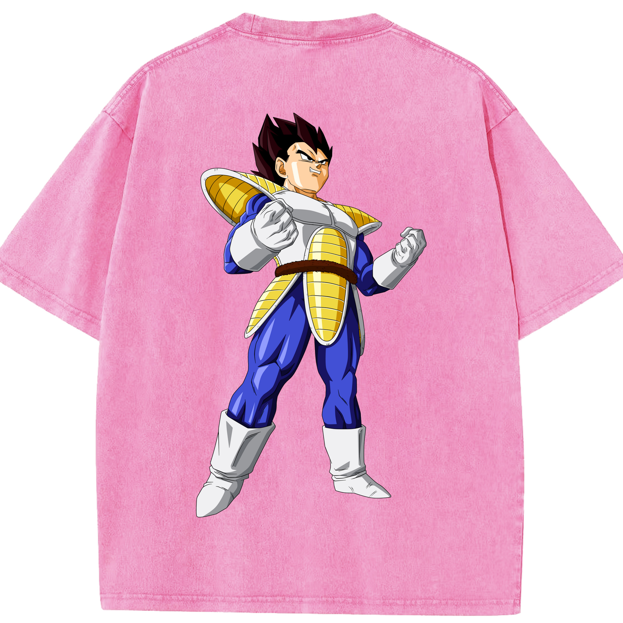 （画像用） ドラゴンボール ベジータ四世（Bejīta Yonsei）DRAGON BALL Vegeta IV 綿100% ヴィンテージ風 半袖Tシャツ（背面プリント）